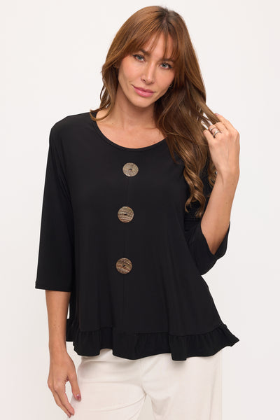 HIT Ruffle Top With Buttons-3126HT-QRS1