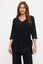Load image into Gallery viewer, Jacquard Dolman Sleeve Tie Side Print Top-3127JQ-QRD1-J001
