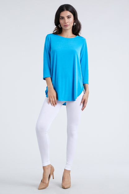 Stretch Rounded Bottom Tunic Top-3046BN-QRS1