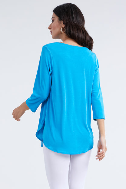 Stretch Rounded Bottom Tunic Top-3046BN-QRS1