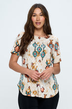 Load image into Gallery viewer, Rounded Bottom Tunic Top-3046BN-SRP1-W317
