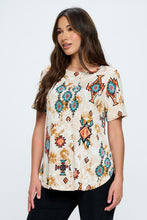 Load image into Gallery viewer, Rounded Bottom Tunic Top-3046BN-SRP1-W317
