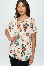 Load image into Gallery viewer, Rounded Bottom Tunic Top-3046BN-SRP1-W317
