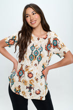 Load image into Gallery viewer, Rounded Bottom Tunic Top-3046BN-SRP1-W317
