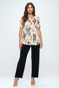 Rounded Bottom Tunic Top-3046BN-SRP1-W317