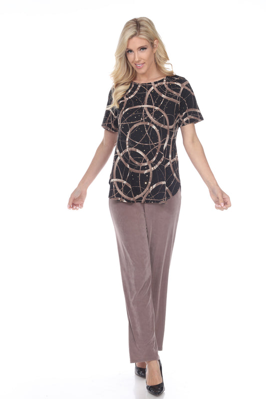 Glitter Rounded Bottom Tunic Top-3046GL-SRP1-G008