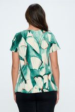 Load image into Gallery viewer, Print Boat Neckline Short Short Sleeve Top-3068HT-SRP1-W336
