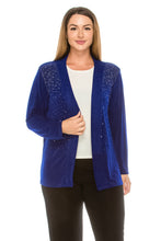 Load image into Gallery viewer, Non Iron Drape Jacket Long Sleeve Rhinestones-400AY-LRS1-R-R079
