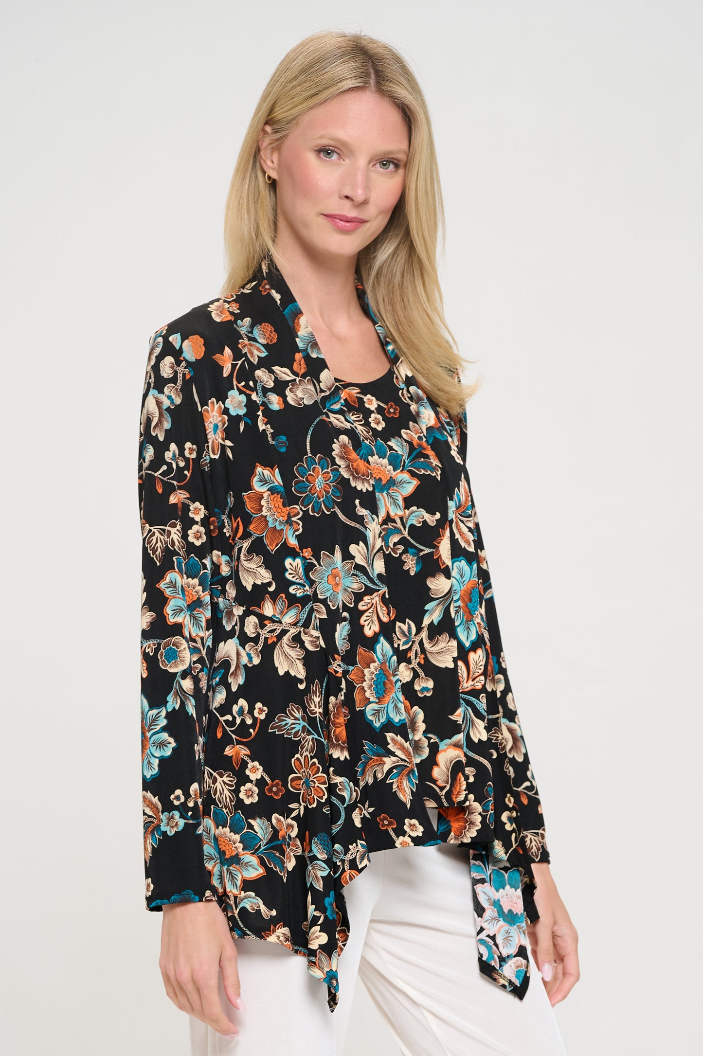 Stretchy Print Mid Cut Jacket Long Sleeve Print-4028BN-LRP1-W434