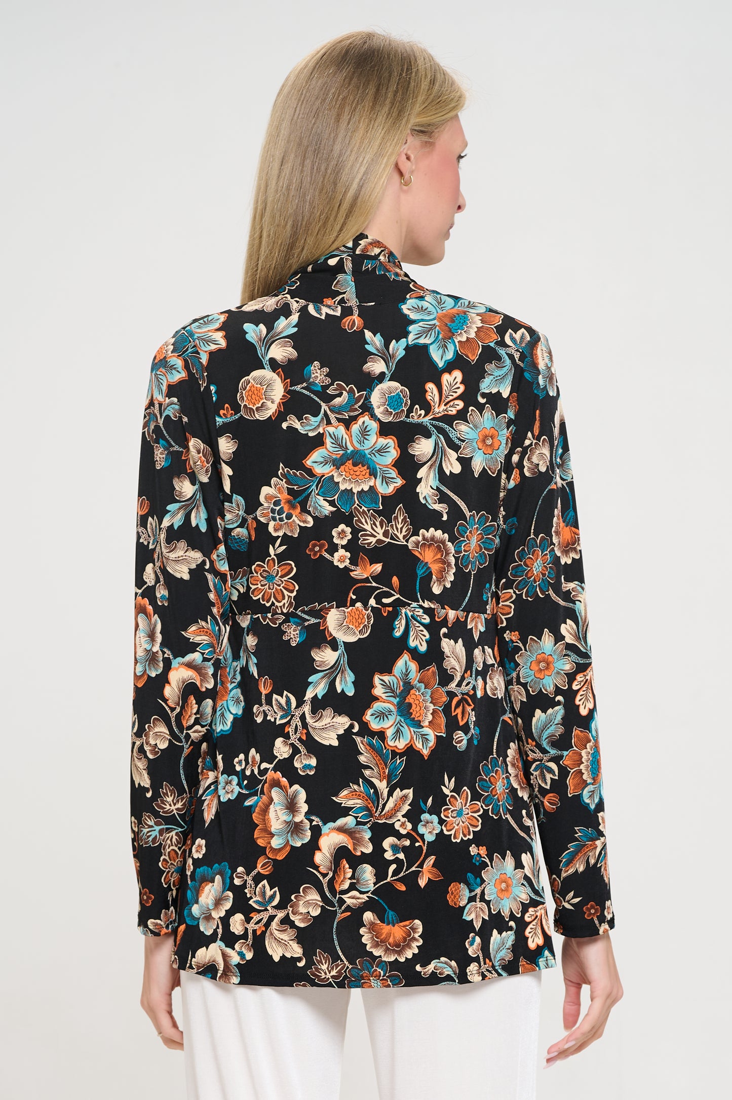 Stretchy Print Mid Cut Jacket Long Sleeve Print-4028BN-LRP1-W434