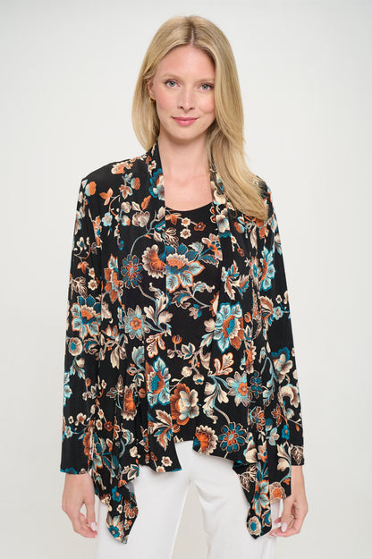 Stretchy Print Mid Cut Jacket Long Sleeve Print-4028BN-LRP1-W434