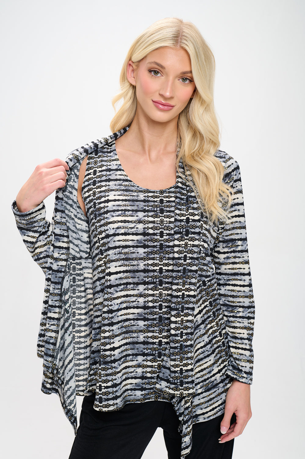 Mid-cut Jacket Long Sleeve Print-4028HT-LRP1-W421