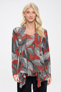 Mid-cut Jacket Long Sleeve Print-4028HT-LRP1-W447