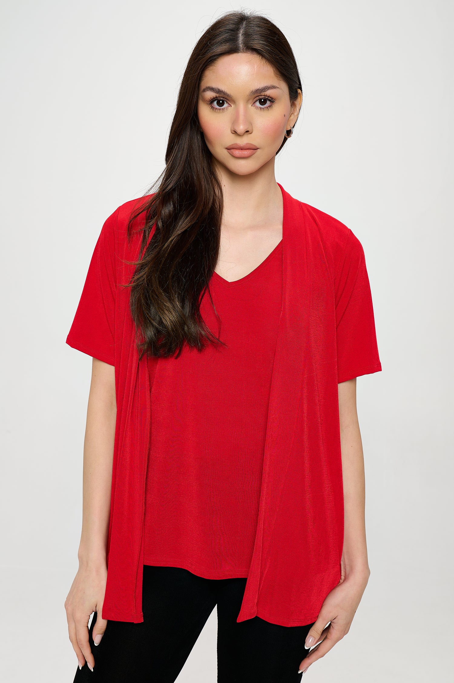 Stretchy Drape Jacket Short Sleeve -4004BN-SRS1 - Jostar Online