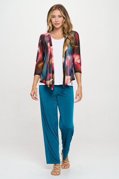 Mesh Printed Cardigan-4082MR-QRP1-W456