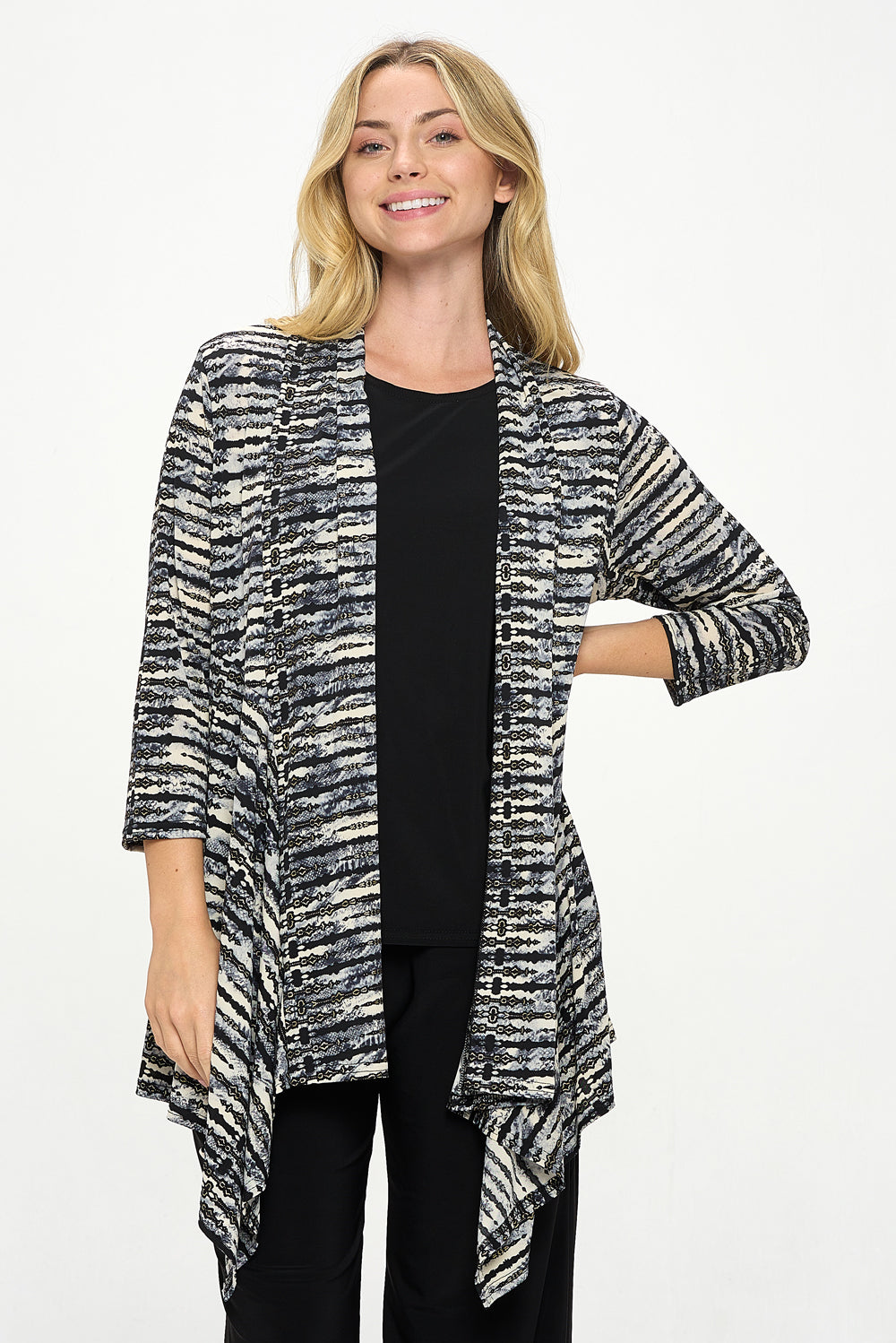 ITY Print Draped Wrap Jacket-4084HT-QRP1-W421