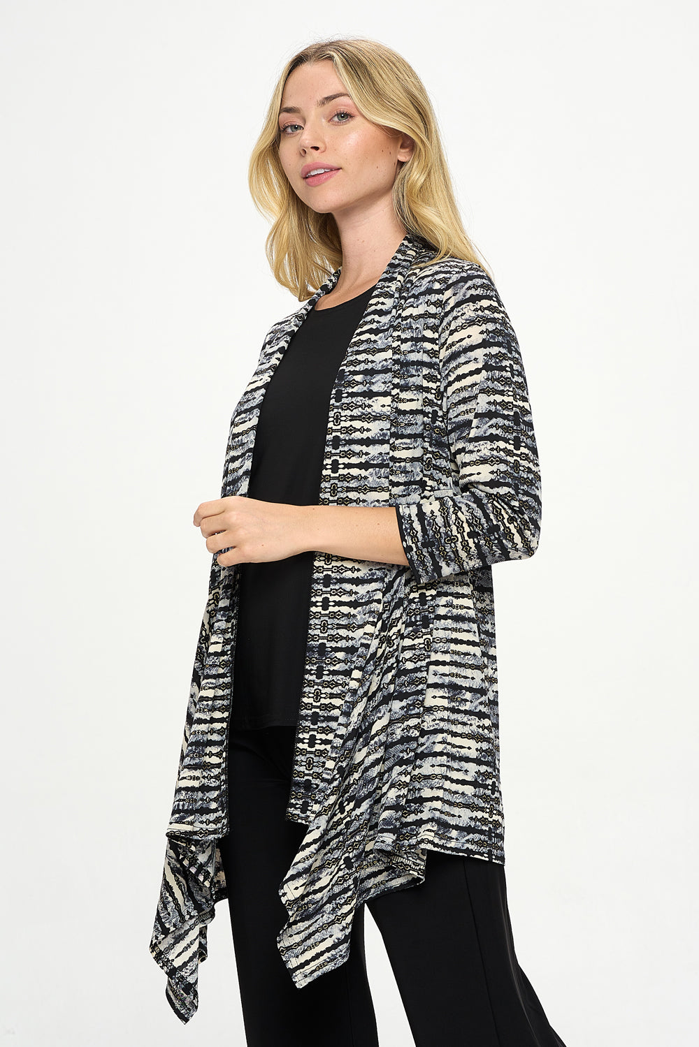 ITY Print Draped Wrap Jacket-4084HT-QRP1-W421