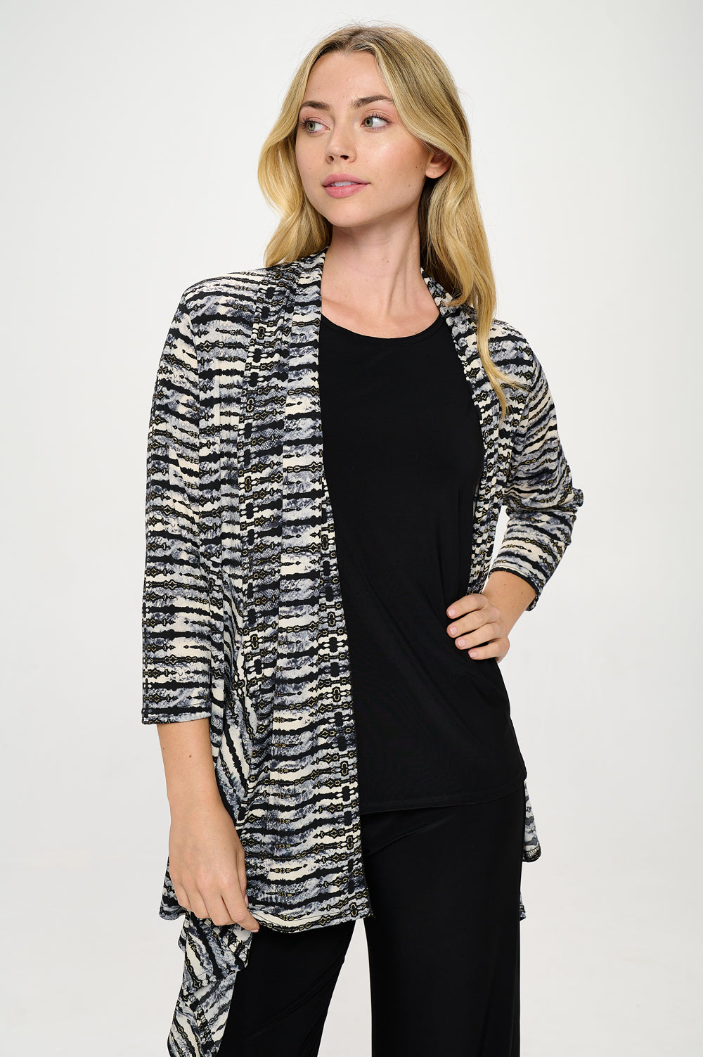 ITY Print Draped Wrap Jacket-4084HT-QRP1-W421