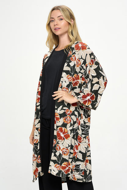 HIT Kimono Long Jacket W/Pocket-4085HT-QRP1-CK-W409