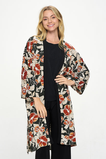 HIT Kimono Long Jacket W/Pocket-4085HT-QRP1-CK-W409