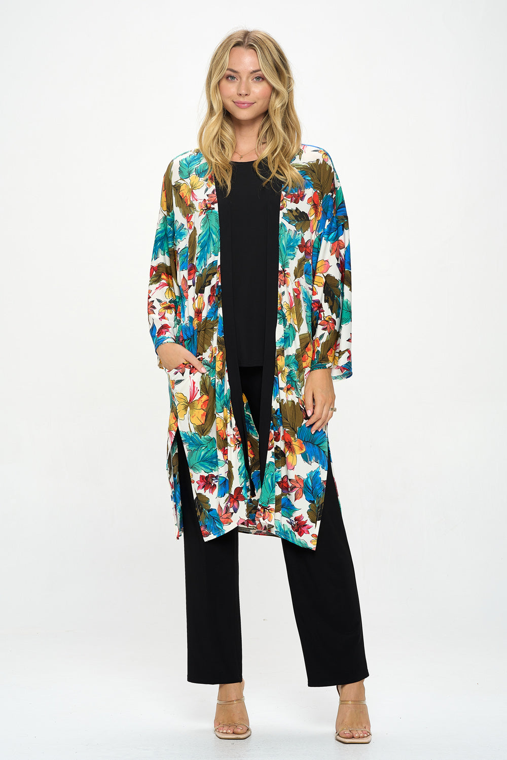 HIT Kimono Long Jacket W/Pocket-4085HT-QRP1-CK-W423