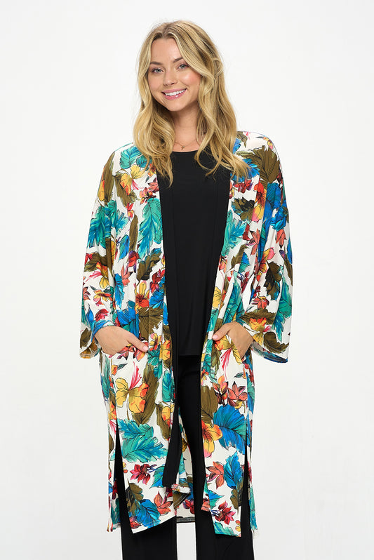 HIT Kimono Long Jacket W/Pocket-4085HT-QRP1-CK-W423