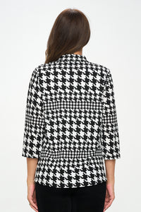 Houndstooth Print Jacket-4086LP-QRP1-W405