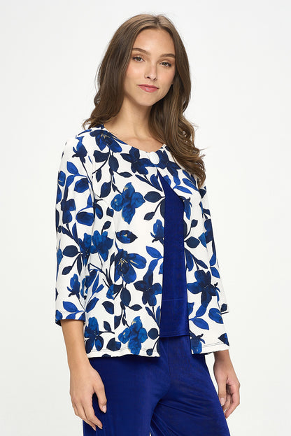 Damboru Print Button Jacket-4089DB-QRP1-W428