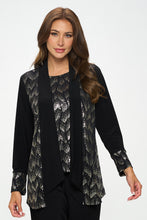 Load image into Gallery viewer, Plus Size Nylon Foil Sequin Contrast Jacket -4091NF-LXD1-C-F029
