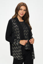 Load image into Gallery viewer, Plus Size Nylon Foil Sequin Contrast Jacket -4091NF-LXD1-C-F029
