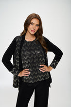 Load image into Gallery viewer, Plus Size Nylon Foil Sequin Contrast Jacket -4091NF-LXD1-C-F029
