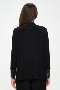 Nylon Foil Sequin Contrast Jacket-4091NF-LRD1-C-F030