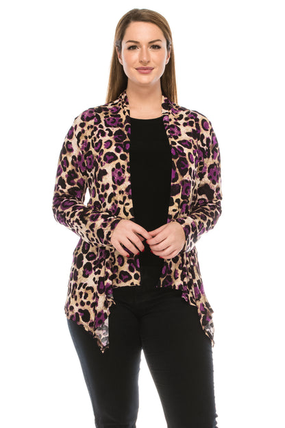 Stretchy Print Mid Cut Jacket Long Sleeve Print Plus, 4028BN-LXP1-W088