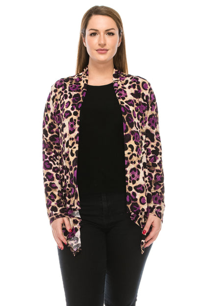 Stretchy Print Mid Cut Jacket Long Sleeve Print Plus, 4028BN-LXP1-W088