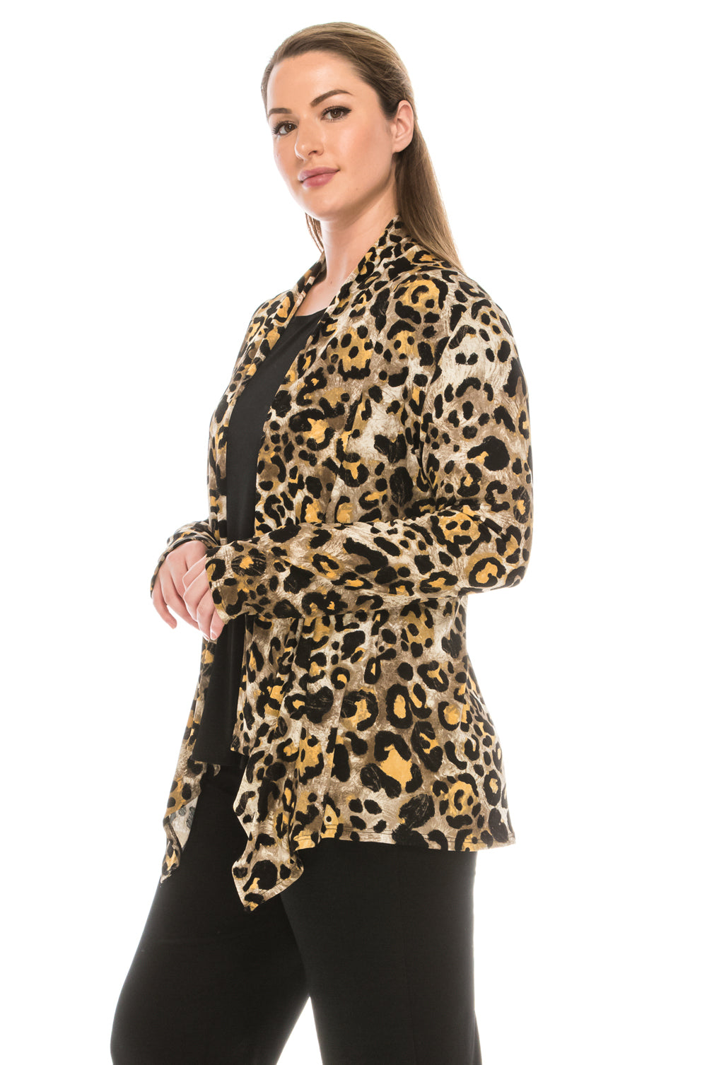 Stretchy Print Mid Cut Jacket Long Sleeve Print Plus, 4028BN-LXP1-W088