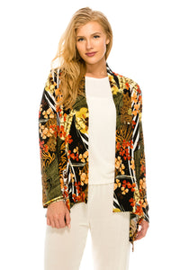 Stretchy Print Mid Cut Jacket Long Sleeve Print Plus, 4028BN-LXP1-W168