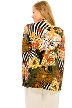 Load image into Gallery viewer, Stretchy Print Mid Cut Jacket Long Sleeve Print Plus, 4028BN-LXP1-W168
