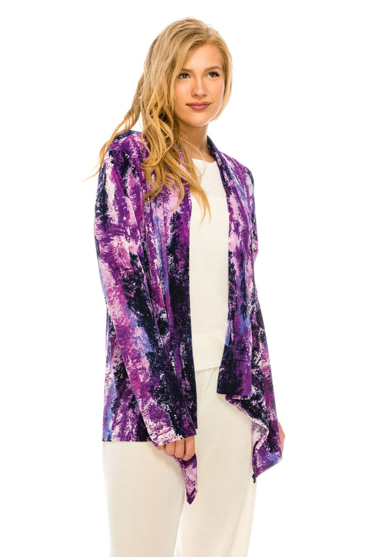 Stretchy Print Mid Cut Jacket Long Sleeve Print Plus, 4028BN-LXP1-W170