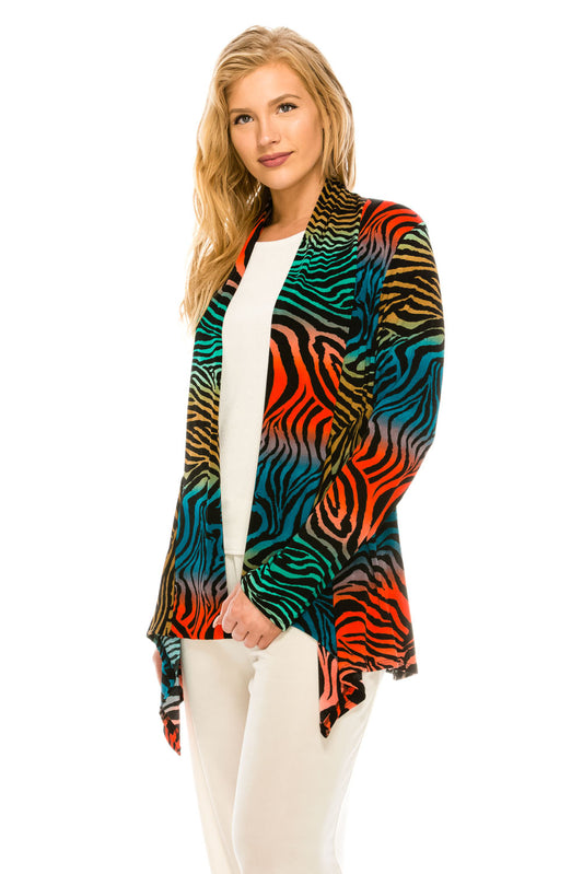 Stretchy Print Mid Cut Jacket Long Sleeve Print Plus, 4028BN-LXP1-W171