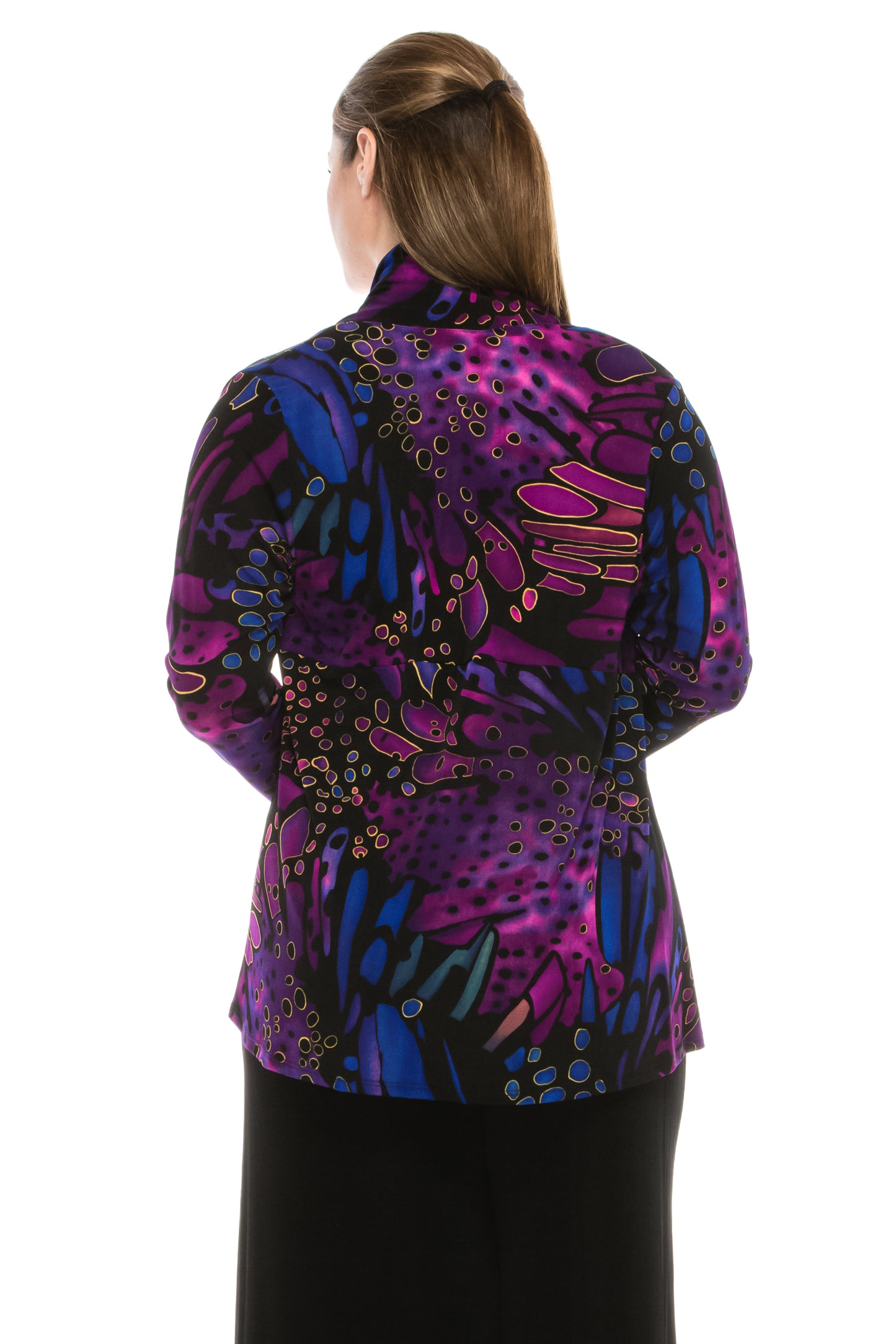 Stretchy Print Mid Cut Jacket Long Sleeve Print-4028BN-LRP1-W207