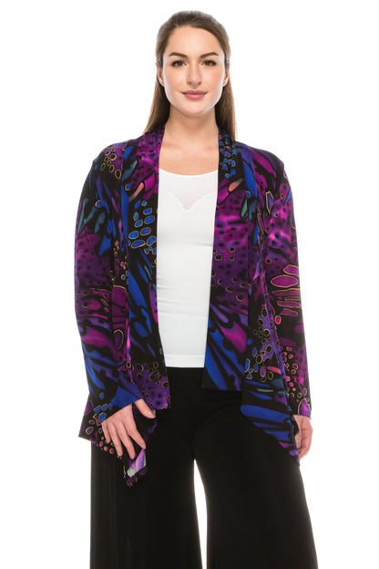 Stretchy Print Mid Cut Jacket Long Sleeve Print-4028BN-LRP1-W207