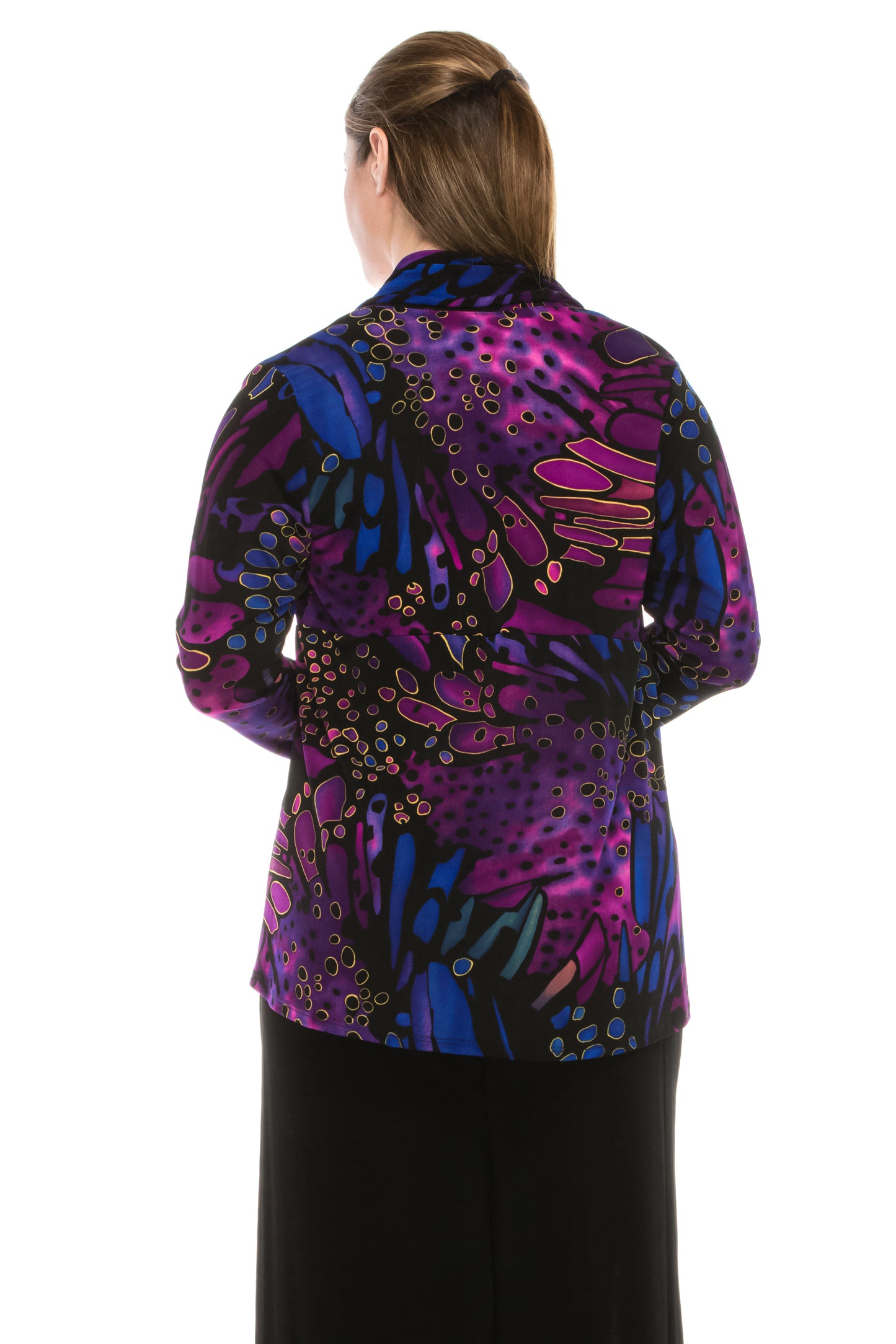 Stretchy Print Mid Cut Jacket Long Sleeve Print-4028BN-LRP1-W207