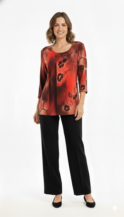 HIT Side Button Sleeve Top-3122HT-QRP1-W337