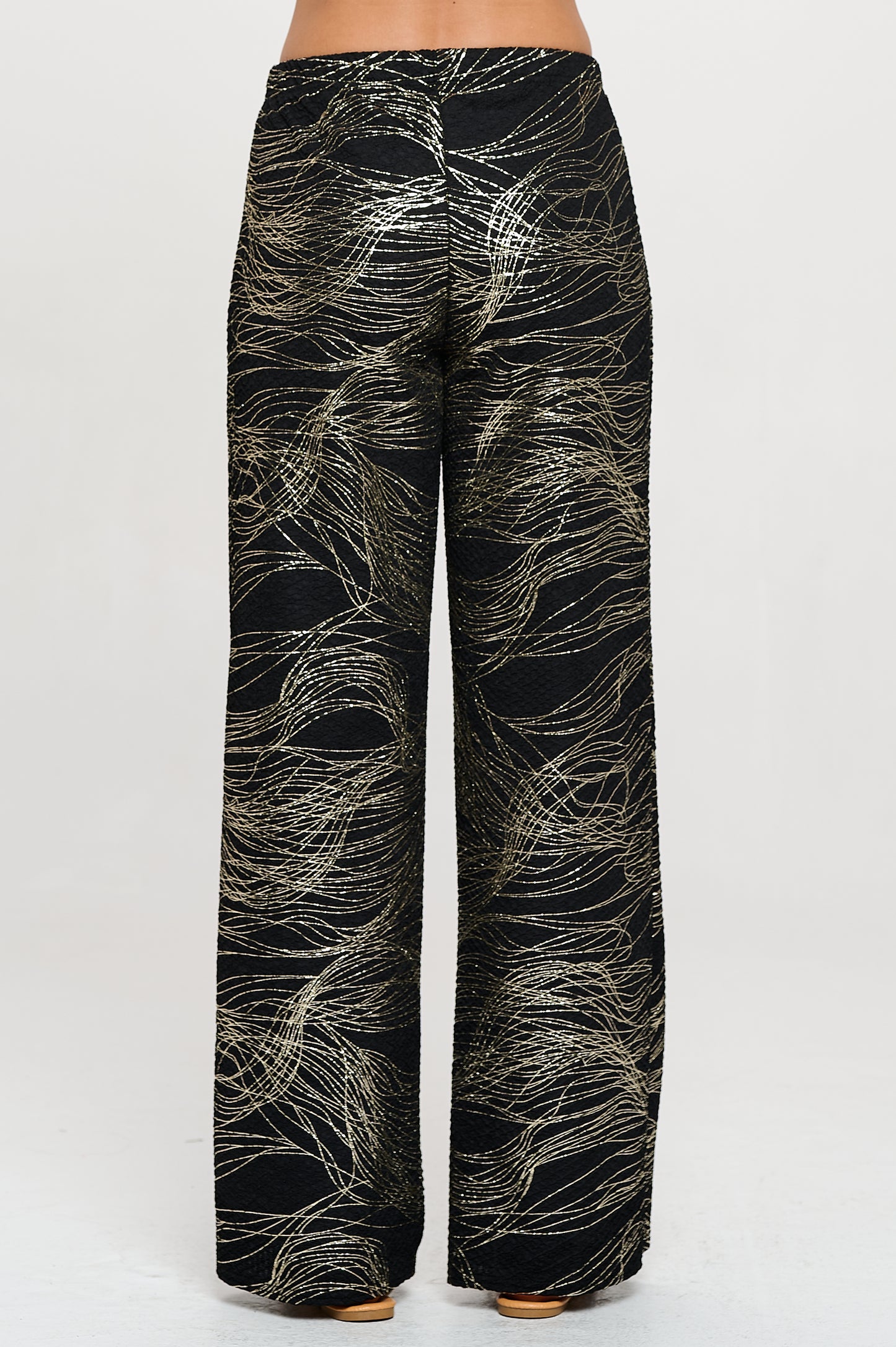 Fukuro Jacquard Wide Leg Pants W/Foil-5042FJ-ARD1-F031