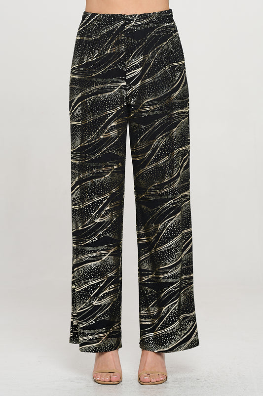 HIT Foil Wide Leg Pants-5042HF-ARD1-F032