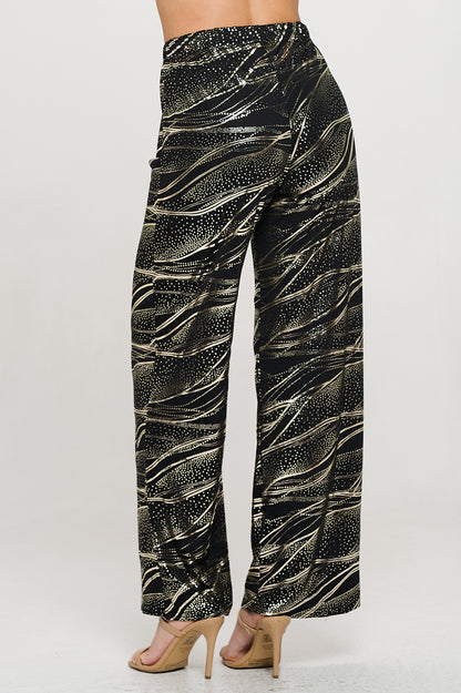 HIT Foil Wide Leg Pants-5042HF-ARD1-F032