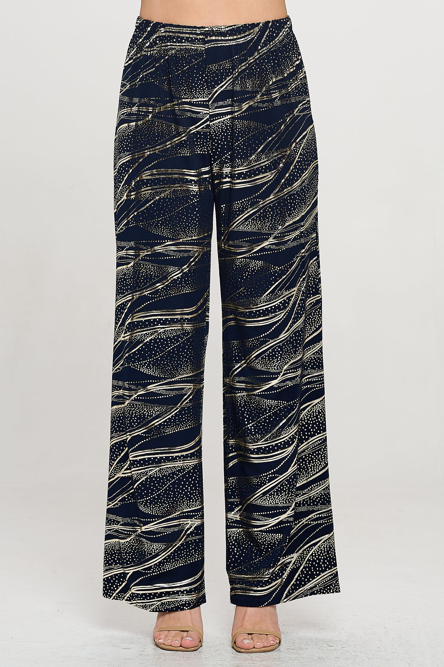 HIT Foil Wide Leg Pants-5042HF-ARD1-F032