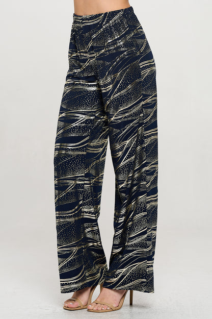 HIT Foil Wide Leg Pants-5042HF-ARD1-F032