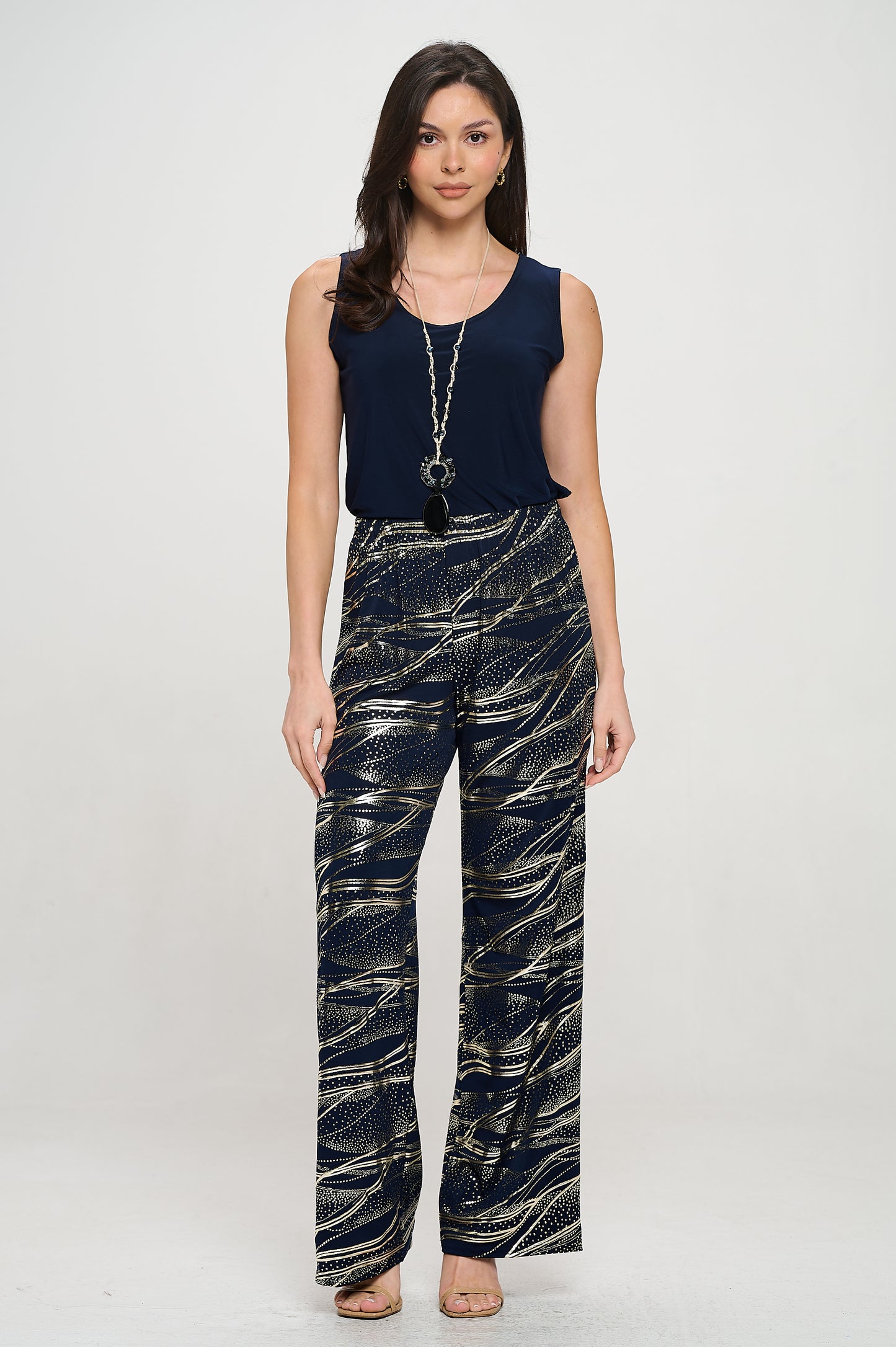 HIT Foil Wide Leg Pants-5042HF-ARD1-F032