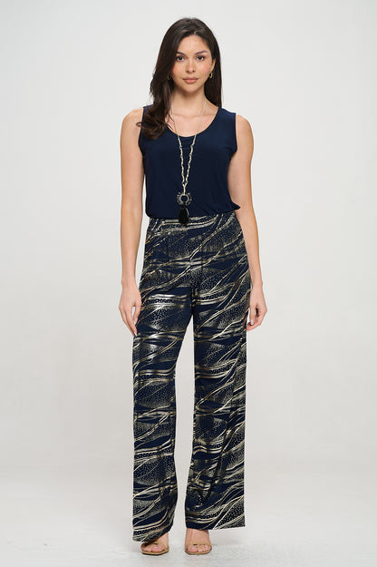 HIT Foil Wide Leg Pants-5042HF-ARD1-F032